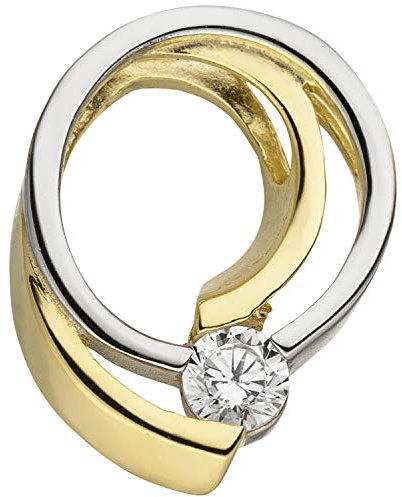 Jobo Damen Anhänger 333 Gold Gelbgold bicolor 1 Zirkonia Goldanhänger