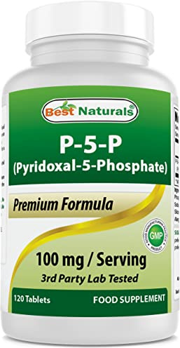 Best Naturals P5P Vitamin B6 (Pyridoxal 5 Phosphate) 100 mg/Serving - 120 Tablets - an Active Form of Vitamin B6.