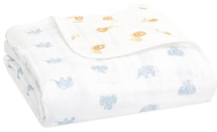 aden + anais Dream Baby Blanket - Pack of 1 | Large Breathable 100% Cotton Muslin Bedding | Cot Blankets For Newborns & Infant Boys & Girls | Baby Shower or Gift | Animal Kingdom