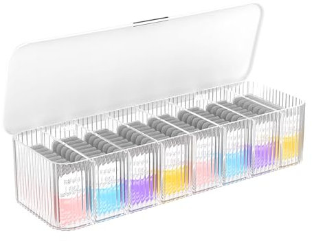 MoKo Kosmetik Aufbewahrungsbox, Kontaktlinsen Organizer mit Fach, Langlebig Einfach Schminktisch Organizer für Täglichen Gebrauch, Kontaktlinsenbehälter Box für Alle Kleinen Artikel, Klar + Wieß