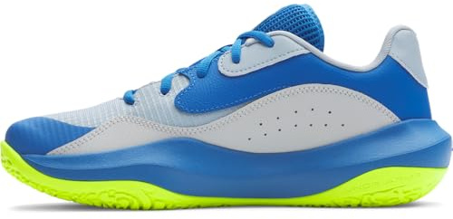 Under Armour UA Lockdown 7 Low - Zapatillas de Baloncesto para Hombre, Blue Calm Blue Atlantis High Vis Yellow, 46 EU