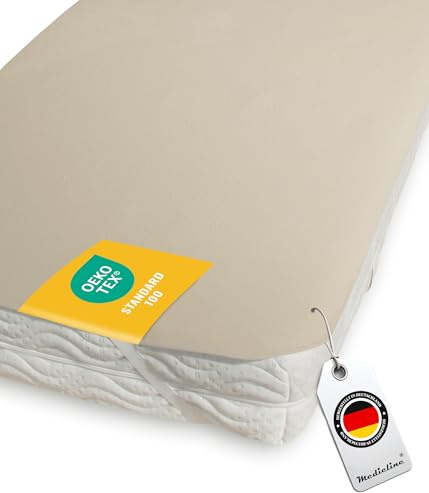 Medicline Molton Matratzenauflage Matratzenschoner Baumwolle 180x200cm - NEU Extra atmungsaktiv mit 4 Eckgummis waschbar Oeko-Tex - Matratzenschutz aus Deutschland