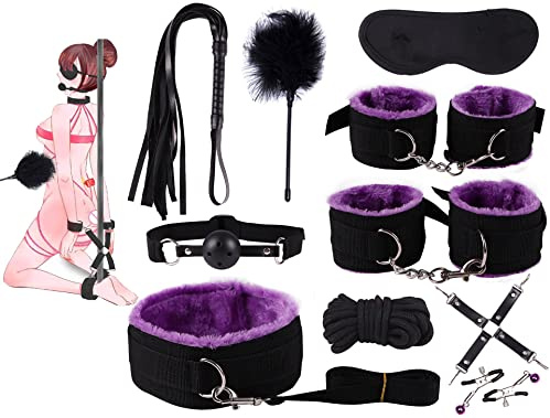 WreGmgg Ensemble de 10 pièces Violet Manchette réglable Ensemble de Sport Plumes bâton d'entraînement Whip, Divers Accessoires - H