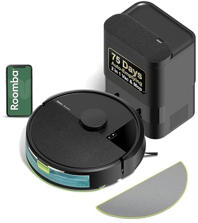 iRobot Roomba 105 Combo Robot Vacuum & Mop with AutoEmpty Dock - Self-Empties for 75 Days, Intense Power-Lifting Suction, LiDAR Navigation, Multiple Cleaning Modes, Avoids Mopping Carpet