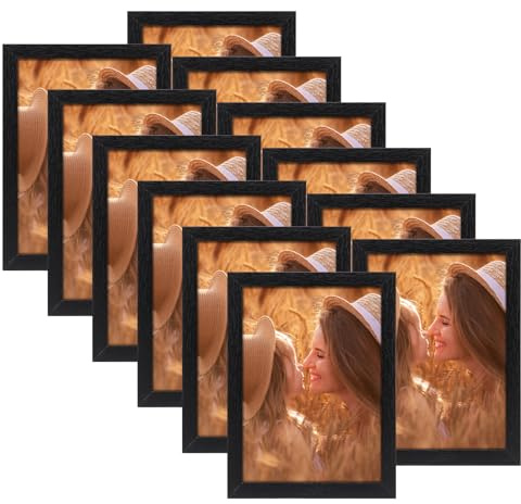 Ditwis 12 Stück Bilderrahmen 13x18 Schwarz, Fotorahmen für 18x13 cm Fotos und Bilder, Wand- und Tischaufstellung, Modern Rahmen für Wohn-, Schlaf- und Büroräume