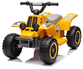 Garvee Quad Elettrico per Bambini 6V con Musica, Poggiapiedi e Marce Avanti/Indietro, 70 x 42 x 45 cm, per Bambini dai 3 Anni in Su