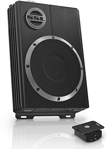 Sound Storm Laboratories LOPRO8 Powered Under Seat Car Subwoofer - 600 Watts Max, Single 2.6 Ohm, Voice Coil, Built in Amp, Low Profile, Remote Subwoofer Control