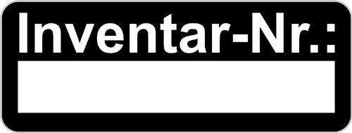 100 Stück Schwarze Etiketten Aufkleber Inventarnummer Inventar 48x20 mm beschriftbar wasserfest uV-stabil
