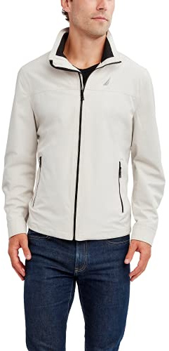 Nautica Men's Golf Jacket – Casual Wear Windbreaker Jacket, Regular, Big & Tall Sizes, Stone, X-Large