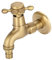 Zerodis Wasserhahn zur Wandmontage, mit G1/2-Gewinde, massives Messing, in Vintage-Optik, für Küche, Spüle und Waschmaschine kurz