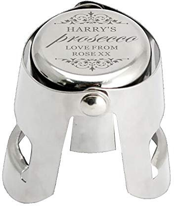 Personalised Wine Bottle Stopper Prosecco Moscato Champagne Spumante Sparkling Stoppers Engraved Gift for Wedding Anniversary Birthday Fathers Day Christmas Valentine (Your Prosecco)