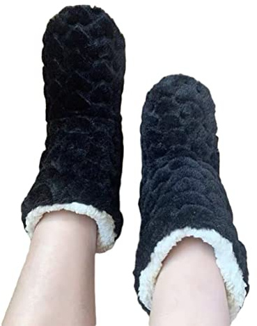 Minetom Pantofole Stivaletto Donna Invernali Babbucce Pelose Chiuse Casa Stivali Peluche Pelo Foderata Pantofola Slippers Ciabatte Antiscivolo Suola A Nero 41/42 EU