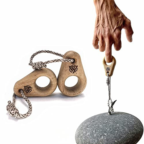 RUSTAM CLIMBING Monik climbing hangboard | Portable Finger trainer for Rock Climbing - Portable Hangboard Fingerboard for Grip Strength, Wood - Lightweight, Durable, Compact | 1 pair