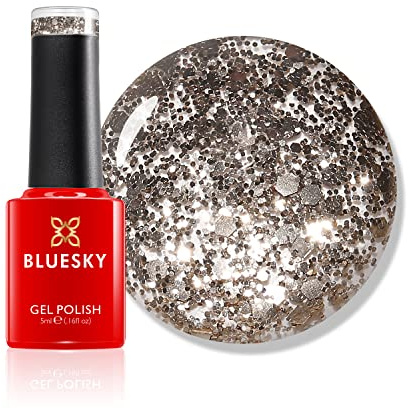 Bluesky Gel Nail Polish, Gold Indulgence, Mini, S12N, Gold, Long Lasting, Chip Resistant, 5ml (Requires Drying Under UV LED Lamp)