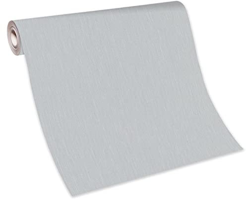 BRICOFLOR Einfarbige Tapete grau silber | Uni Vliestapete elegant mit Vinyl Struktur dezent | Schlichte Vlies Wandtapete in Hellgrau für Schlafzimmer und Flur