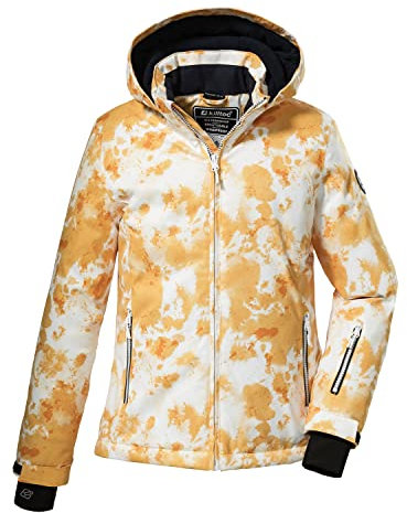 Killtec (KILAH) Mädchen Ksw 172 Grls Jckt Skijacke Funktionsjacke mit Kapuze und Schneefang, Gelb/Rot, 128 EU
