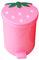 Kawaii Erdbeer Mülleimer - Süßer Mini Papierkorb Für Schreibtisch Auto Und Küche Mit Automatischem Deckel 105 cm Rosa