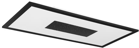 EGLO LED Deckenleuchte Marmorata, Deckenlampe mit Kristall-Effekt, Licht-Zonen einstellbar per Lichtschalter, Deckenbeleuchtung aus Metall in Schwarz und Kunststoff in Weiß, 60 x 30 cm