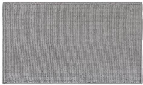 PANA® Baumwoll Badematte rutschfest • Duschvorleger & Badvorleger aus 100% Baumwolle • Badteppich waschbar • Oeko-TEX Zertifiziert • Größe: 51 x 86 cm • Farbe: Hellgrau