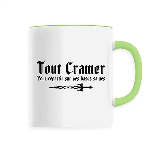 La French Touch Mug Kaamelott Tout cramer - Imprimé en France - Tasse originale en céramique - Cadeau Film et Série Kaamelott original rigolo (Vert)