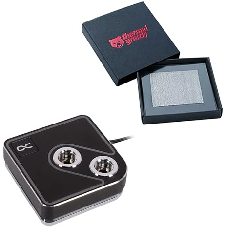 Alphacool Core 1 Aurora CPU Water Block with Thermal Grizzly KryoSheet (38x38mm) for Intel LGA 1700 CPU Bundle, Black
