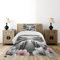 ABAKUHAUS See Tagesdecke Set, Kirschblüten und Berge, Gestepptes 2-teiliges Bettdecken-Set mit 1 Kissenbezug, für Einselbetten 170 x 220 cm, Grau Schamesröte