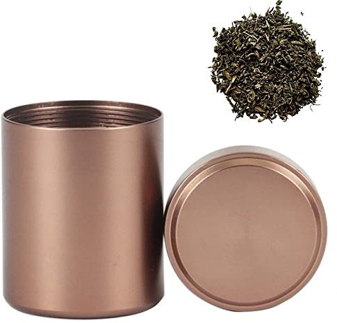 Tsffae Pot De Stockage en Aluminium, Mini Boîte De Thé, Petites Boîtes À Thé, Portable, Hermétique, Anti-, Bouteille pour Herbes, Épices, Café, Thés