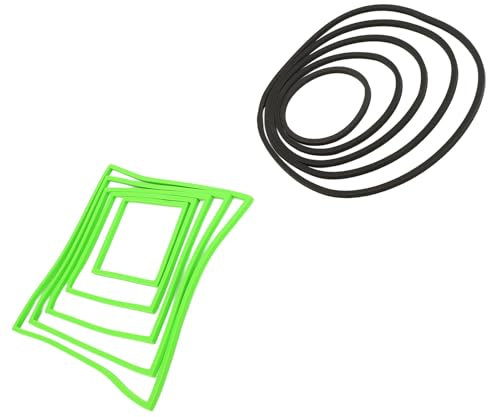 Qcwwy 10 Anillos de Alimentación para Peces de Acuario, 5 Tamaños Diferentes, Redondos y Cuadrados, para Plantas Flotantes, Corrales, Peceras, Anillos para Plantas para Acuarios de