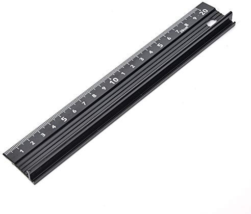 Leapiture Tipo L Righello da taglio Righello da ufficio Strumento di misurazione in lega di alluminio Accessorio hardware Affidabile per la misurazione della lunghezza (20 cm)