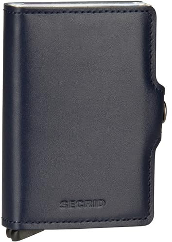 SECRID - Secrid Twin Portefeuille en cuir noir, bleu marine, Einheitsgröße