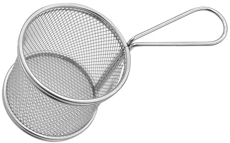 SHOWERORO Edelstahl Frittierkorb Und Sieb Rund Mit Netzboden Korrosionsbeständig Griff Bleibt Kühl Für Küche Zu Hause Bars Und Restaurants