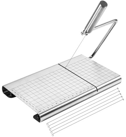 Affettatrice per Formaggio con Fili, Taglia Formaggio in Acciaio Inox con Bilancia di Precisione Spessore Regolabile Taglia Formaggio Affettatrice per Formaggio a Blocchi Burro Salsicce