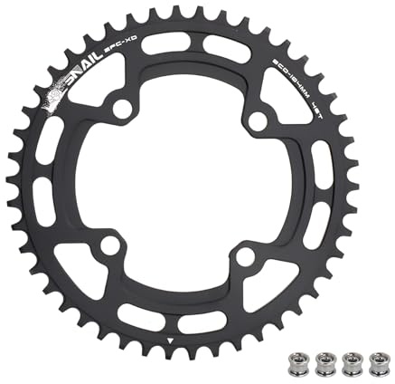 BESNIN Bike Chainring 104 BCD 30T 32T 34T 36T 38T 40T 42T 44T 46T 48T 50T 52T Round Narrow Wide Single Chain Ring for 7 8 9 10 11 12 Speed MTB BMX Road Bike (Black, 46T)