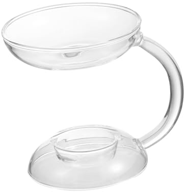 POPETPOP Porte-Bougie Chauffe-Plat en Verre pour Huile Essentielle et Bougie Téelight, Brûleur Aromatique Décoratif pour Intérieur, pour Détente, Yoga et Décoration Maison ou Bureau
