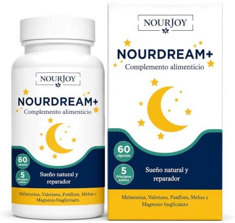 NOURDREAM Pastillas para Dormir Magnesio Melatonina Ayuda a Conciliar el Sueño y Dormir Mejor