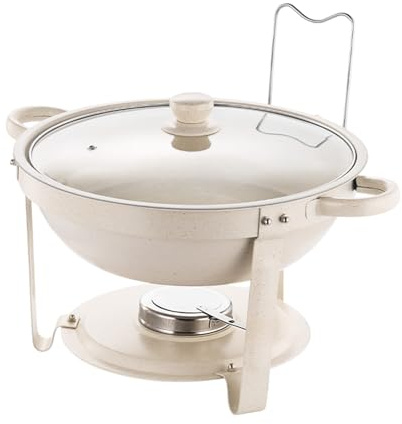 Buffet Dishes – Heat-Resistant Nonstick Dinner Plate with Lid, White Chafing Dish with Clear Lid | Nonstick Buffet Serving Plate and Food Warmer for Party, Wedding, Reception, Holiday, Thanksgiving