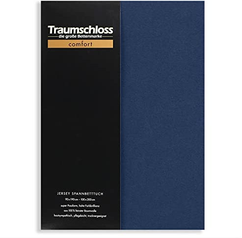 Traumschloss Spannbetttuch »Comfort« 100% Baumwolle | Edel-Jersey | bügelfrei | Marine | 90-100x200cm