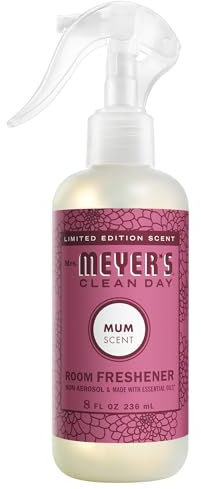 MRS. MEYER'S CLEAN DAY Room and Air Freshener Spray, Non-Aerosol Spray Bottle Infused with Essential Oils, Mum, 8 fl. oz