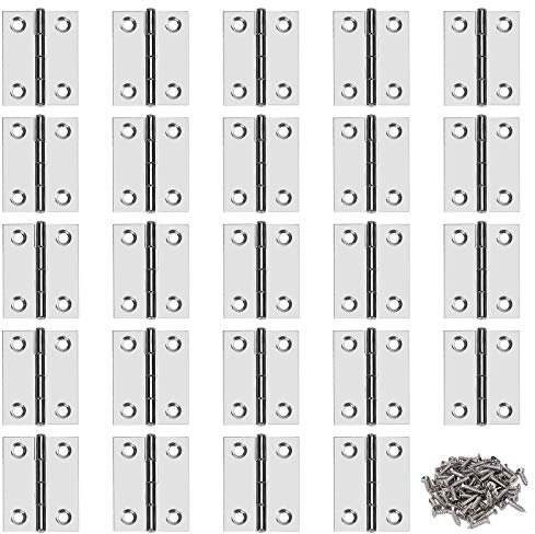 Scharnier Edelstahl Türscharnier Türband Scharnier Schaniere Klappbar mit Schrauben für Schrank Schublade Heimmöbel-Hardware 36 * 29mm 24 Stück