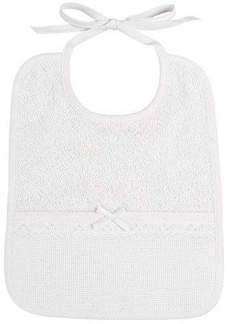 Filet AM281W Babero Rectangular, Blanco, Talla única Unisex bebé