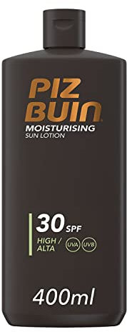 PIZ BUIN Moisturising Latte Solare SPF 30, Crema solare 30 idratante, Protezione solare 30 con filtri UVA/UVB e Glicerina, Protezione SPF30 resistente all'acqua e al sudore, 400 ml