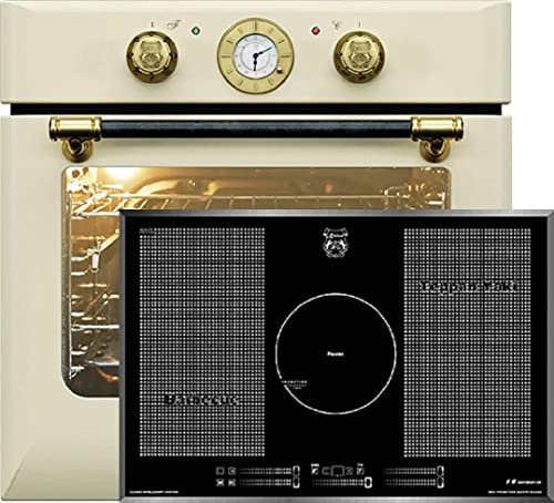 Kaiser Herdset Einbaubackofen EH 6432 ElfBE + KCT 777 FI La Perle Elektro, Autark, 68 L, Drehspieß, 10 Funktionen+ 77 cm, Barbecue-Funktion,Teppan Yaki Funktion, Induktions Herd, FREE ZONE