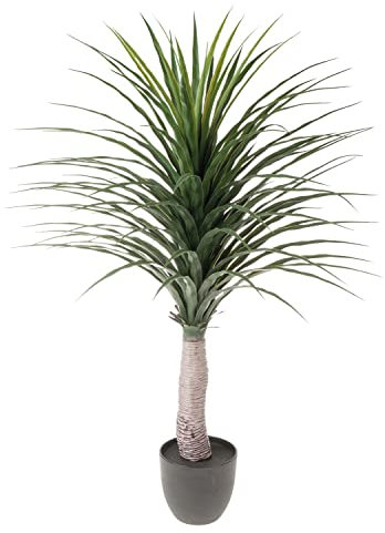artplants.de Artificial yucca DENDES in decorative pot, 120 cm - Plastic palm tree