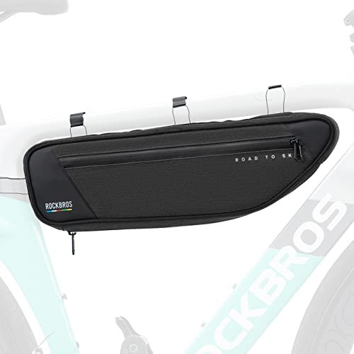ROCKBROS Road to Sky Fahrrad Rahmentasche Reflektierende Wasserabweisende Fahrradtasche für Rahmen 2L Dreieckstasche für MTB/Rennrad/Gravelbike Schwarz