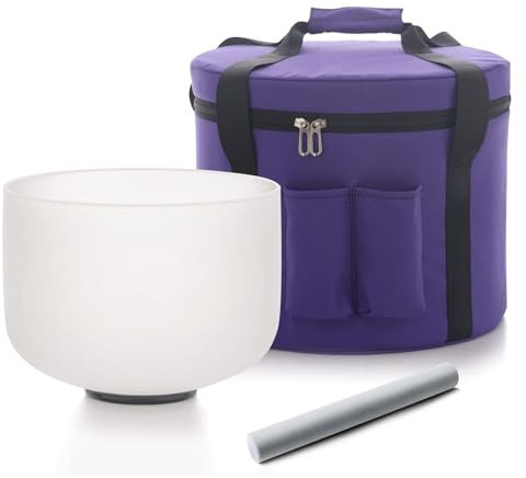 Hye-eun Kristall Klangschale A Note Third Eye Chakra 8 Zoll mit Tragetasche percussion instruments(20.3cm) Sound Bowl