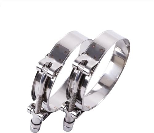 LUXERAD 2Pcs Stainless Steel T-Bolt Hose Clamps,Clamp Range 35-43mm (1.38-1.7 inch) for ID 1.25 inch/32 mm Hose