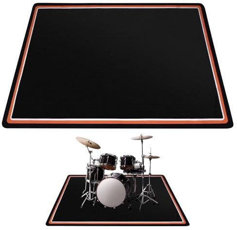 Drum Rug, 6x5FT Drum Mat, Drum Carpet with Non-Slip Grip Bottom, Soundproof Musical Instrument Rug (Drum Mat)