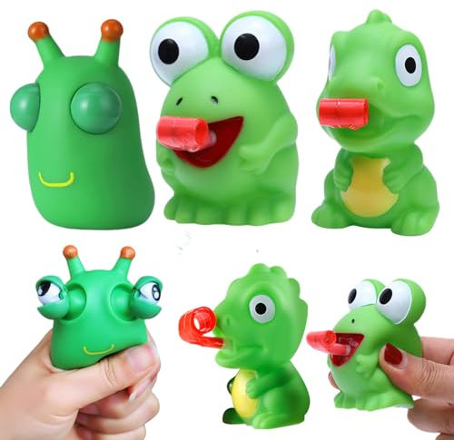6 Stück Stressball, Stressball Kinder, Niedlich Bugs, Frösche, Dinosaurier Spielzeug, Stressabbau Spielzeug für Erwachsene Kinder Stress Angstabbau Stressabbau Stress Stressbälle(Grün)