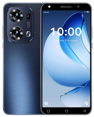 LatsYrs Billiges 4G Smartphone, 5,0 Zoll HD-Display, 16GB ROM (erweiterbar auf 128GB), Dual SIM Dual Camera, Android 10.0, WiFi/Bluetooth/GPS/Face ID Handy (R13Pro-Navy Blue)