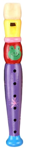 Flauto giocattolo, libro colorato per bambini, giocattolo sonoro per bambini, mini flauto, strumento a vento in legno con fori, design cartone animato per bambini, regalo musicale per primi anni L